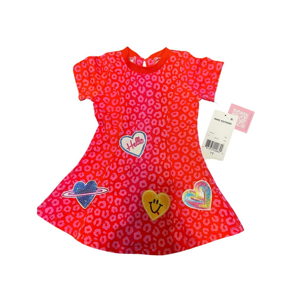 Charming Rare Editions Pink & Red Toddler Dress 2T New